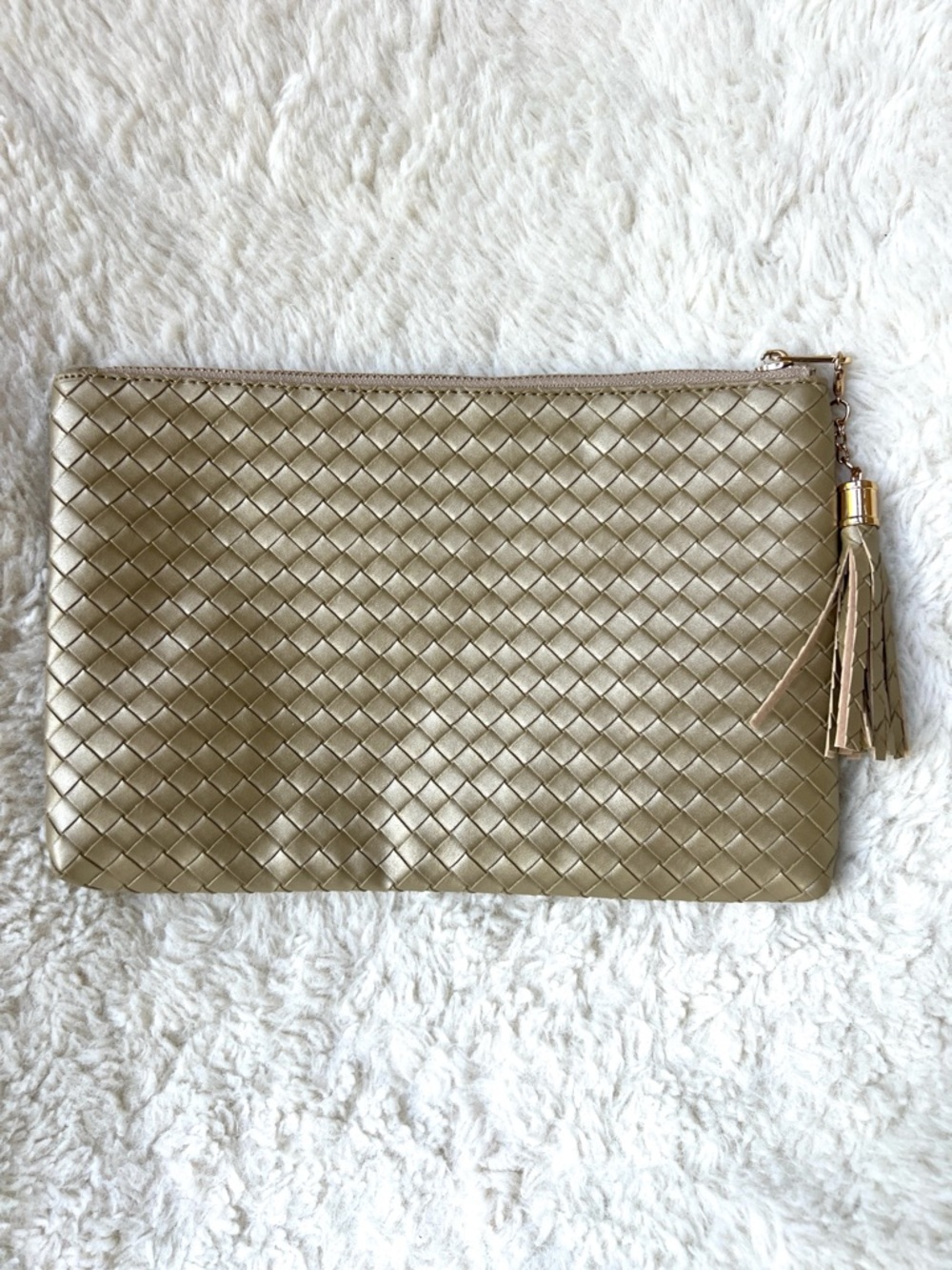 Virginia Wolf Mimi Woven Pouch Metallic Gold